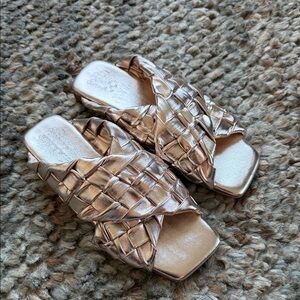 Vince Camuto gold Woven Sandals